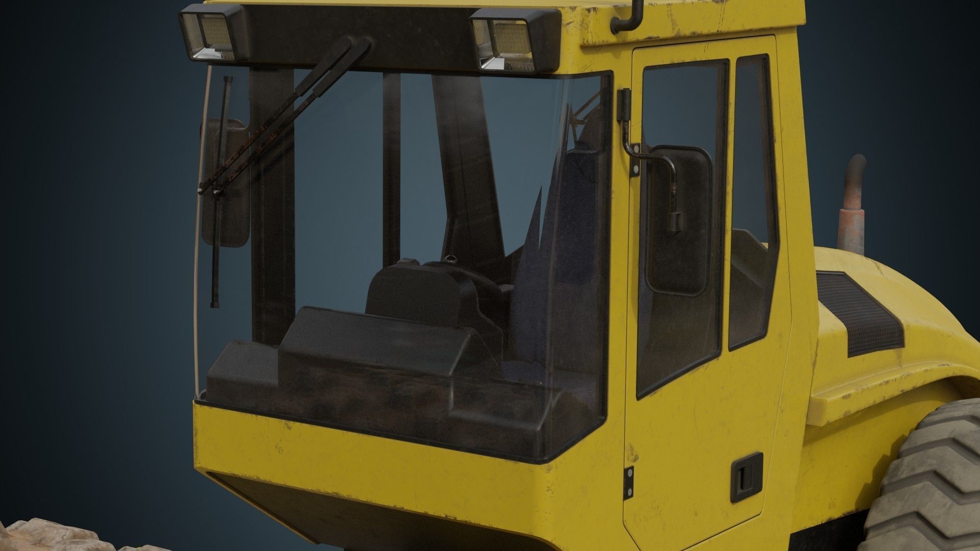 Compactor 2B Low-poly 3D model_11