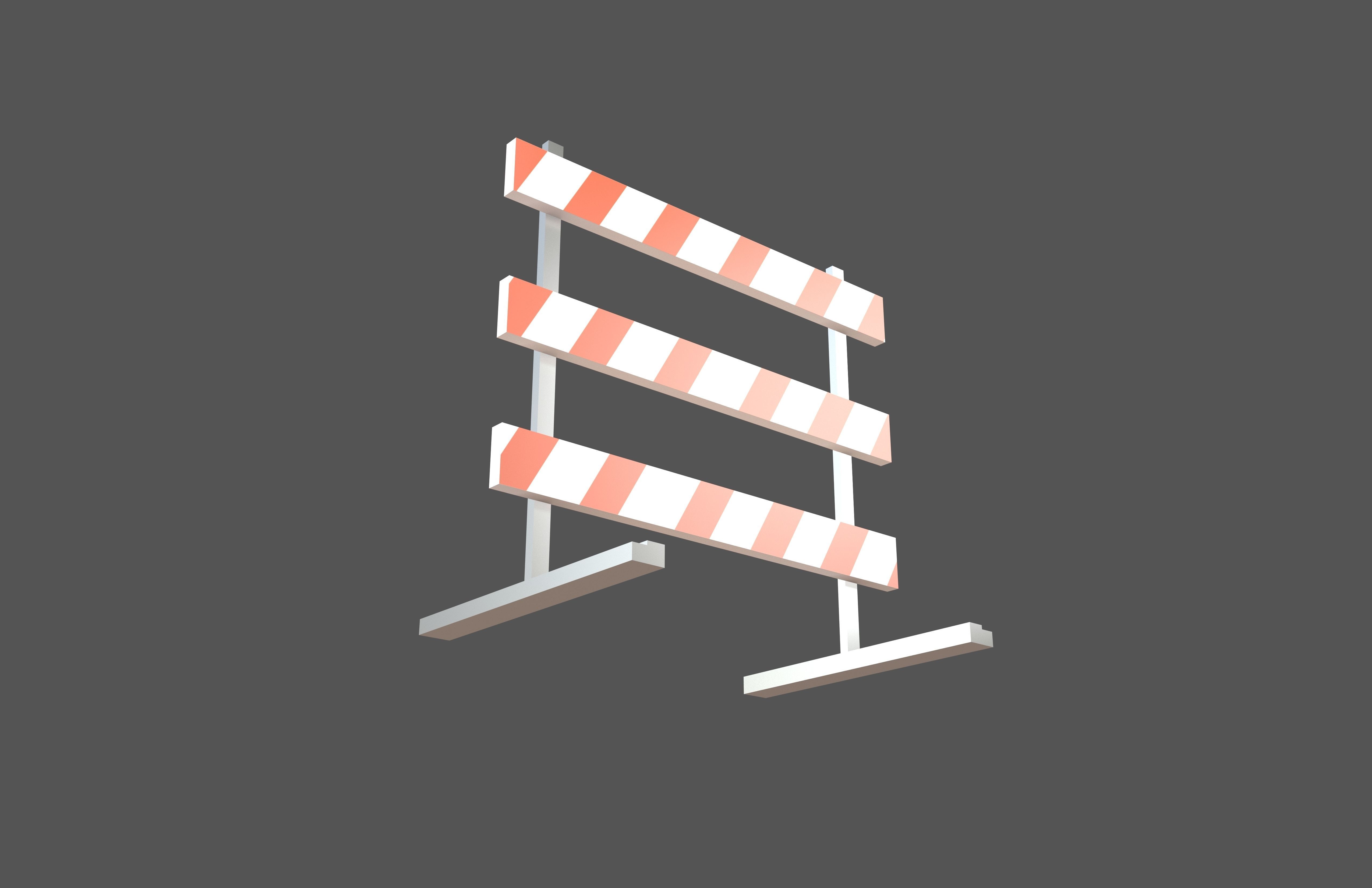 Road Barriers v2 001 Low-poly 3D model_4