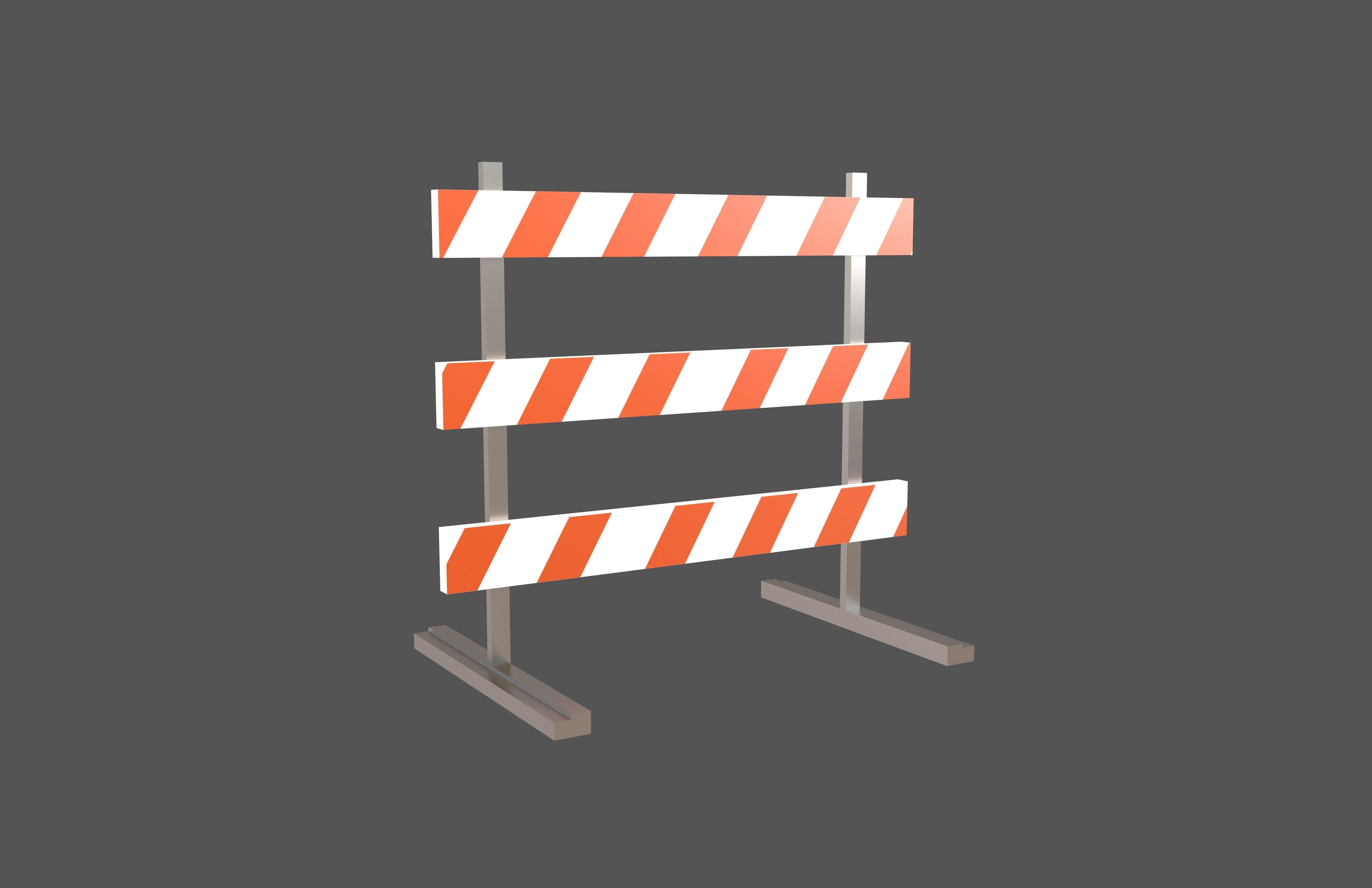 Road Barriers v2 001 Low-poly 3D model_2