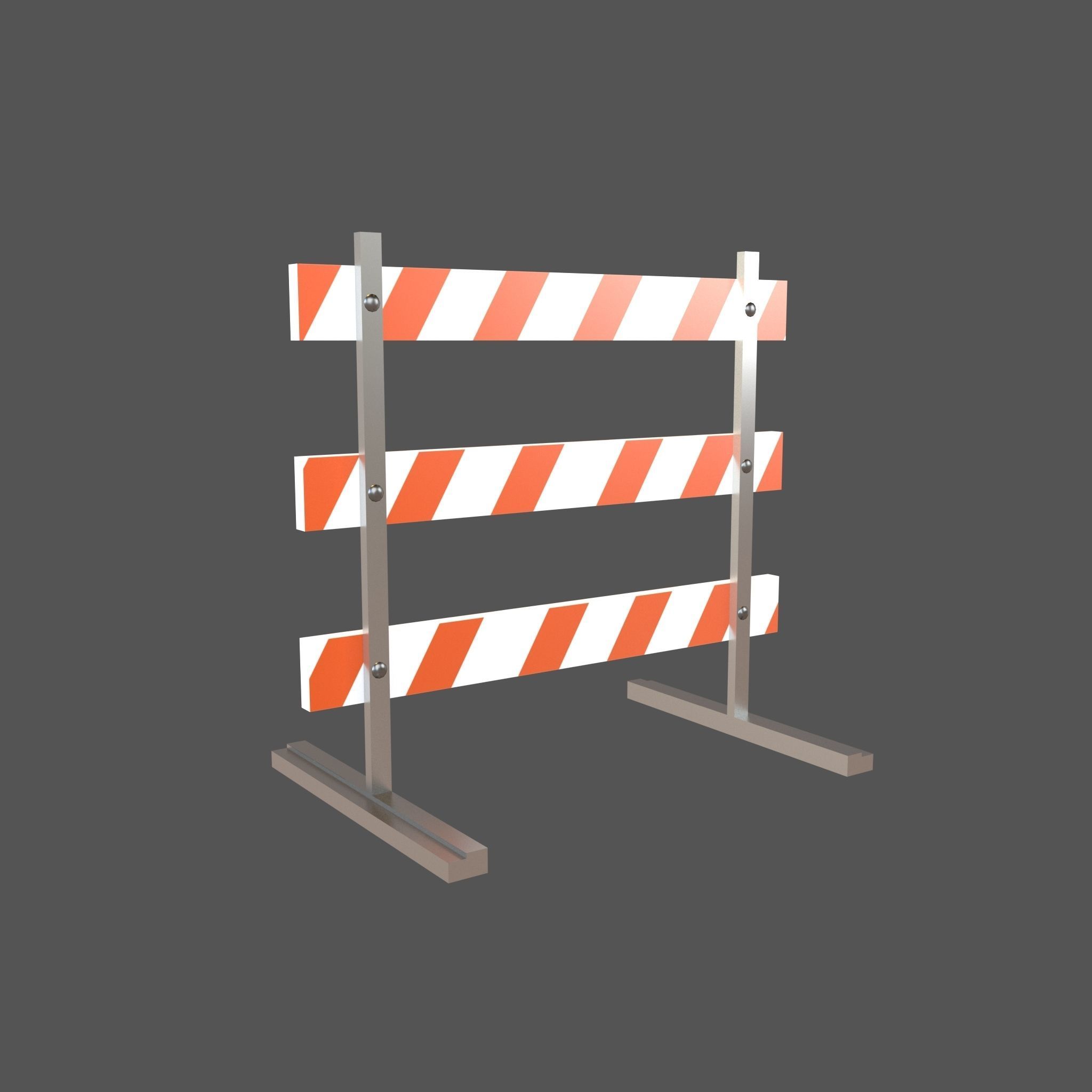 Road Barriers v2 001 Low-poly 3D model_1