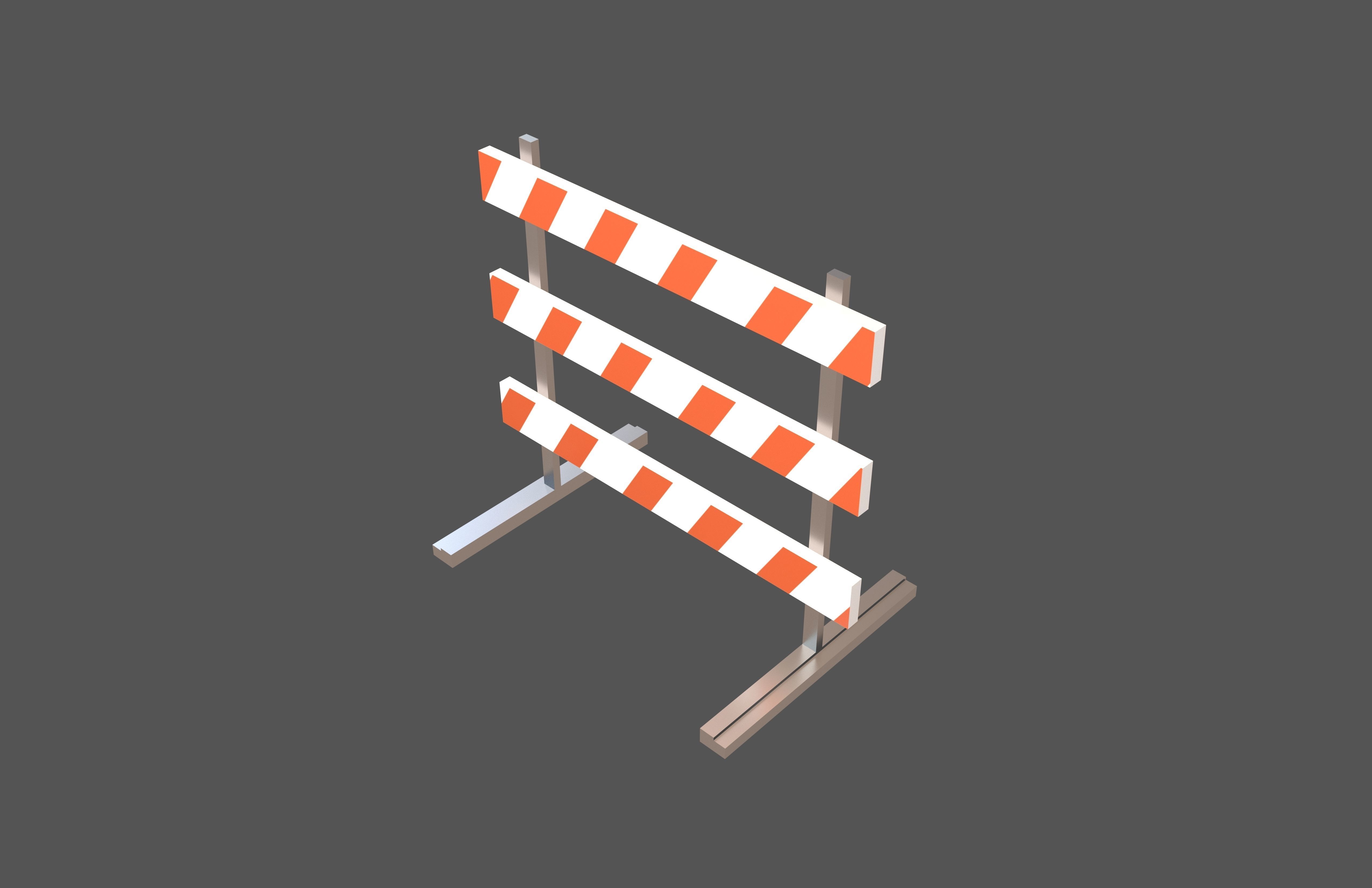 Road Barriers v2 001 Low-poly 3D model_3