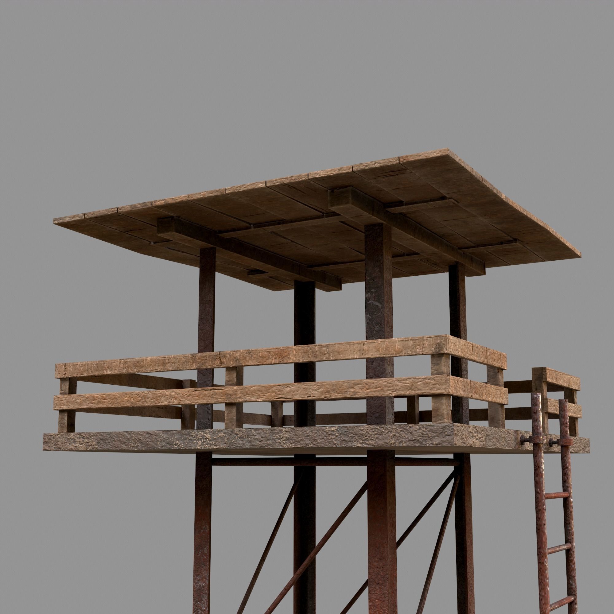 A low-poly 3D model of a military tower Low-poly 3D model_5