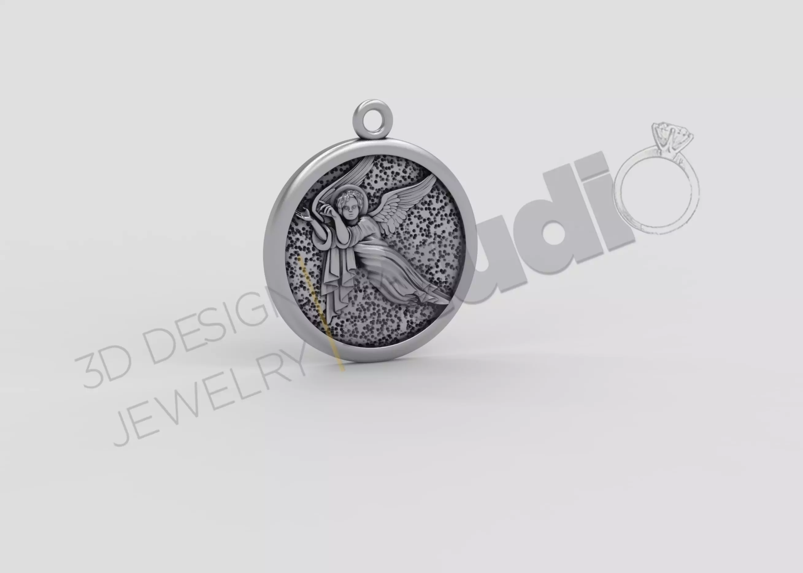 Highly detailed angel pendant 3d model 3D print model_0
