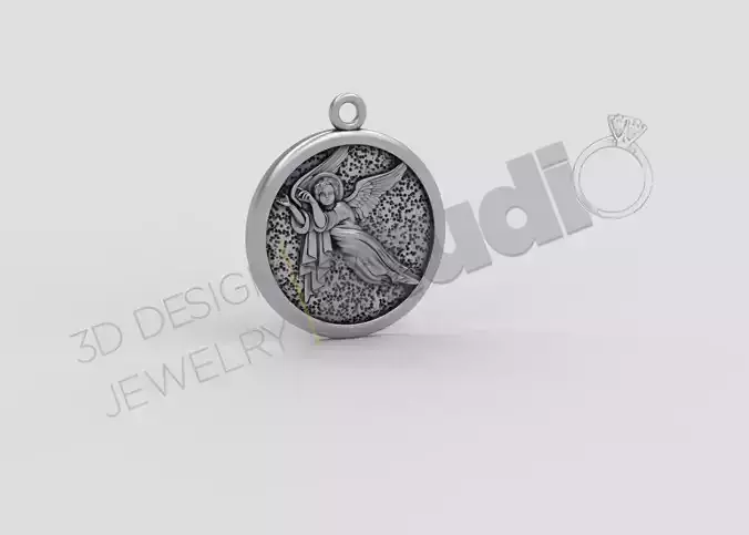 Highly detailed angel pendant 3d model