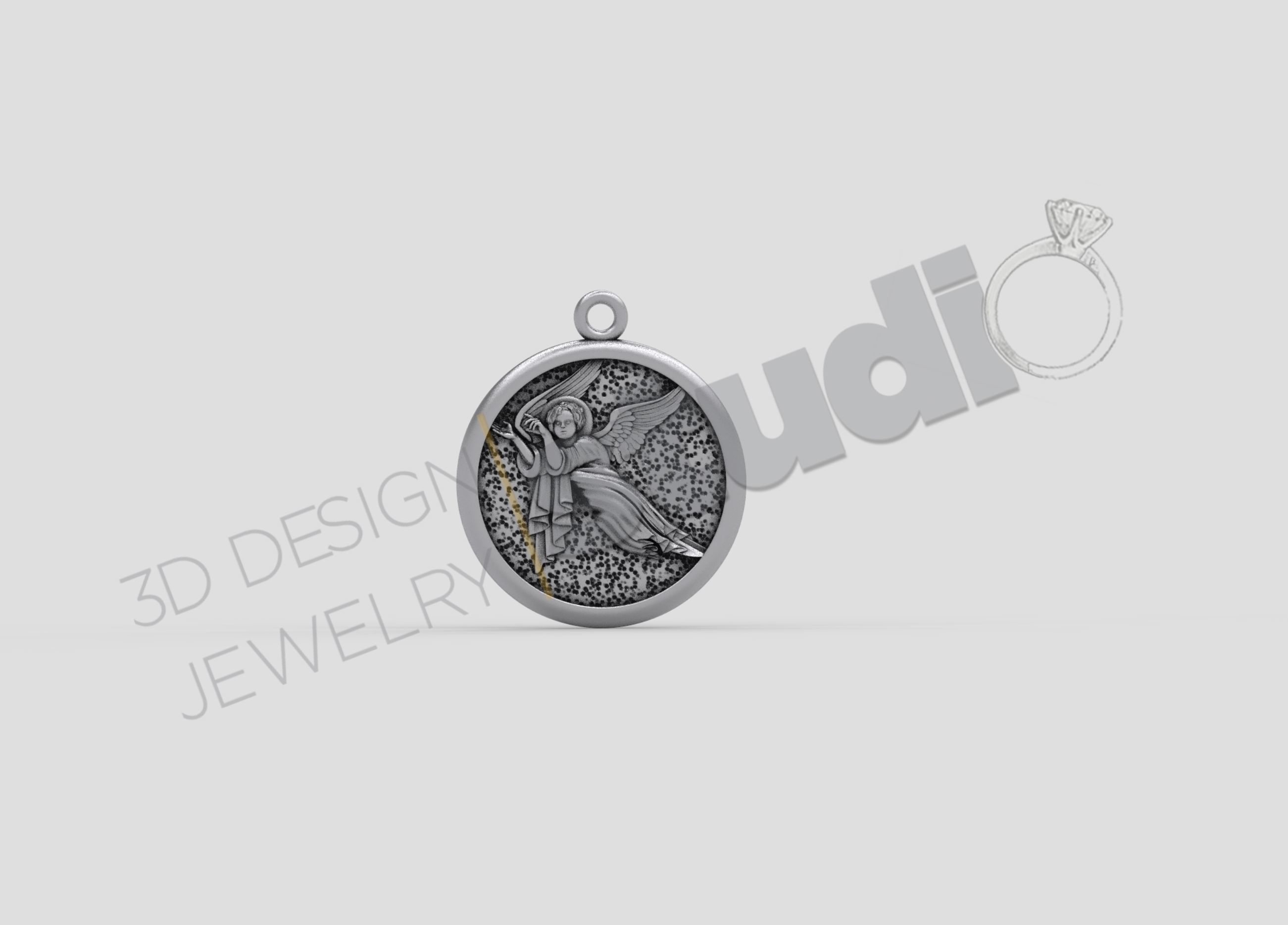Highly detailed angel pendant 3d model 3D print model_1