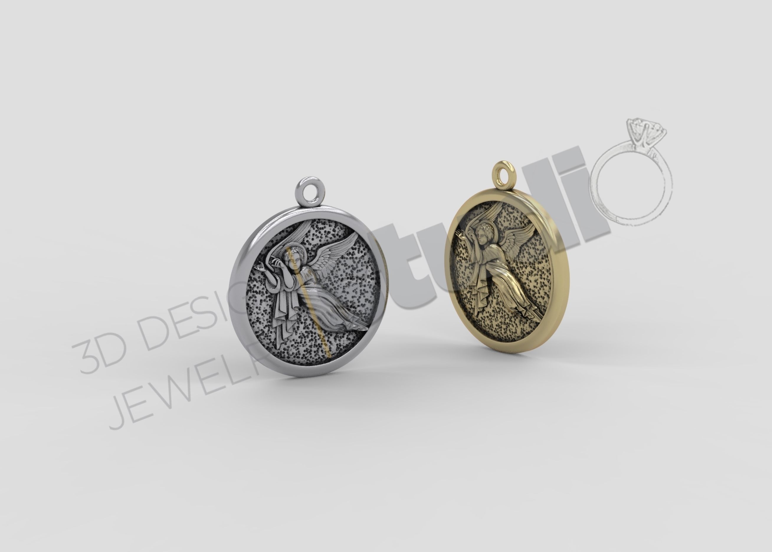 Highly detailed angel pendant 3d model 3D print model_2