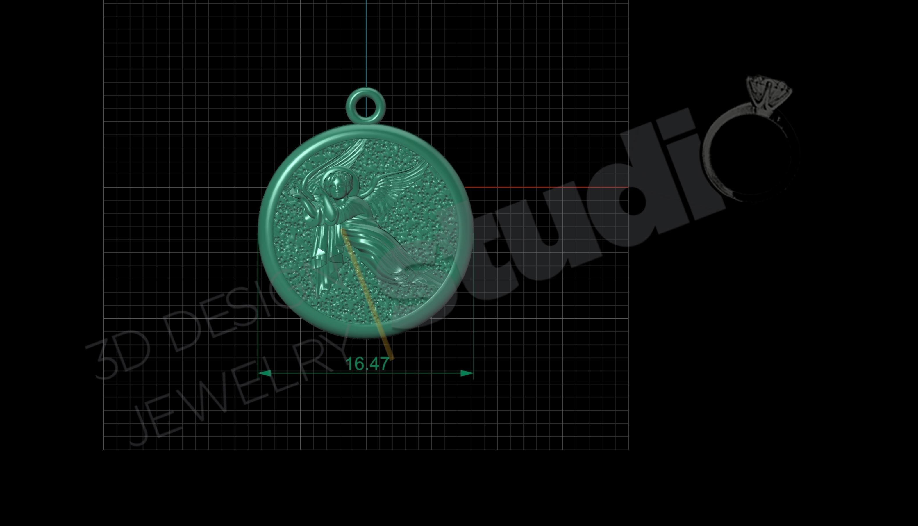 Highly detailed angel pendant 3d model 3D print model_5