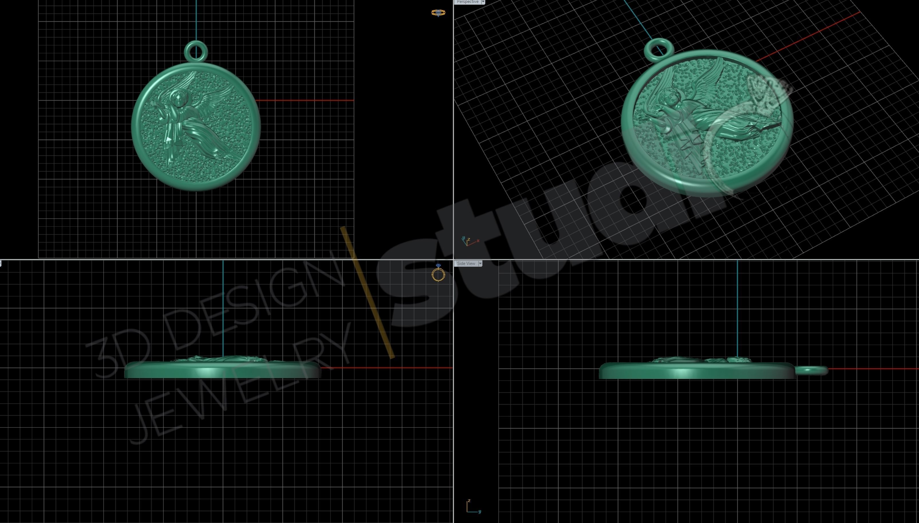 Highly detailed angel pendant 3d model 3D print model_6