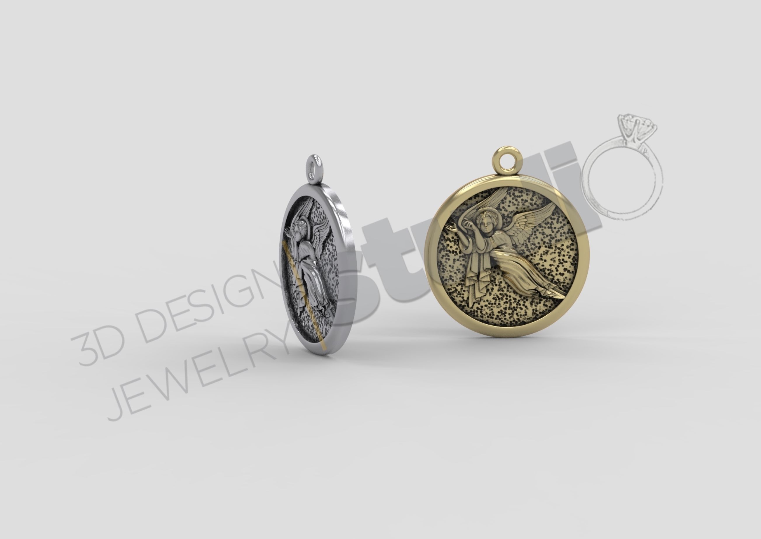 Highly detailed angel pendant 3d model 3D print model_3