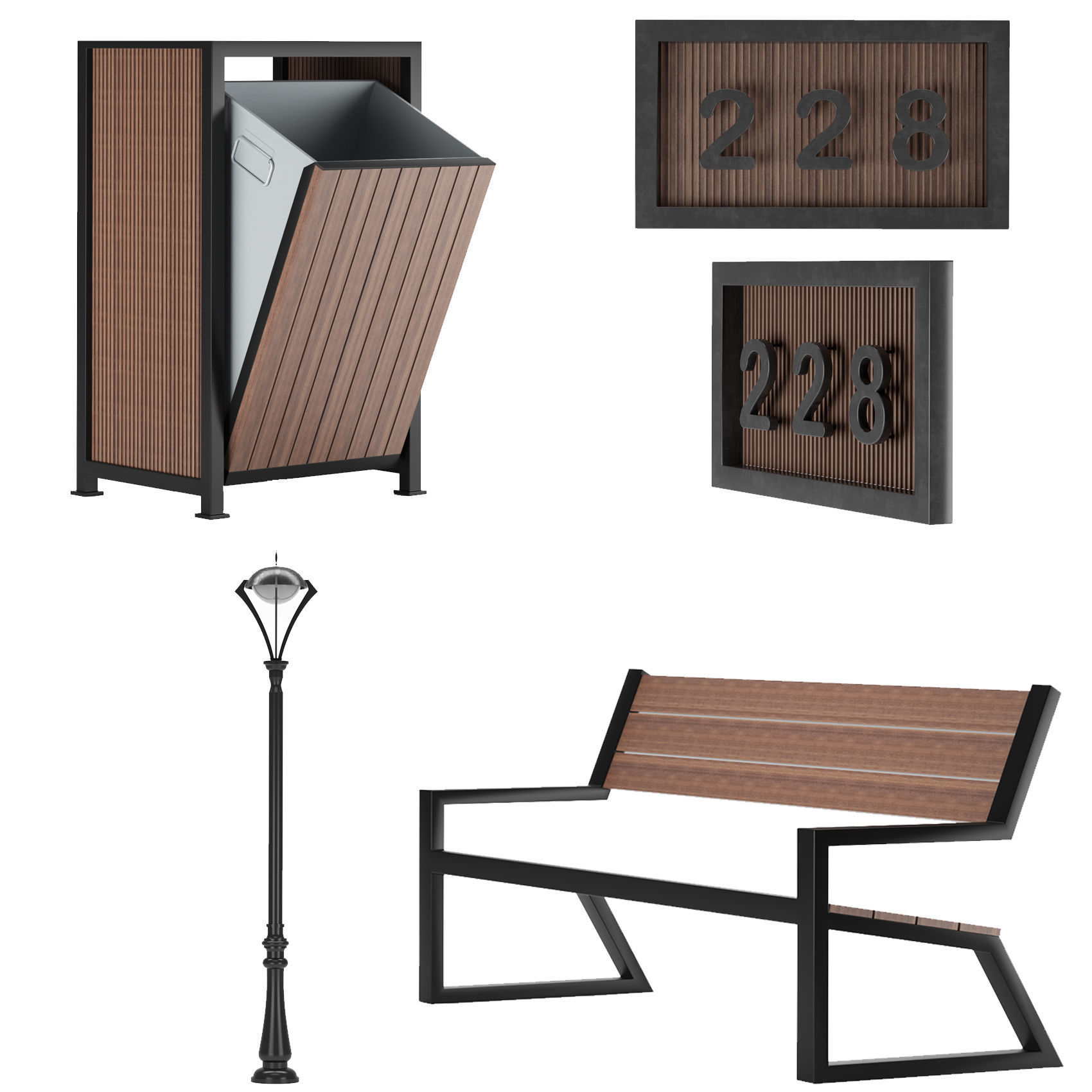 Residential building No 1 Low-poly 3D model_6