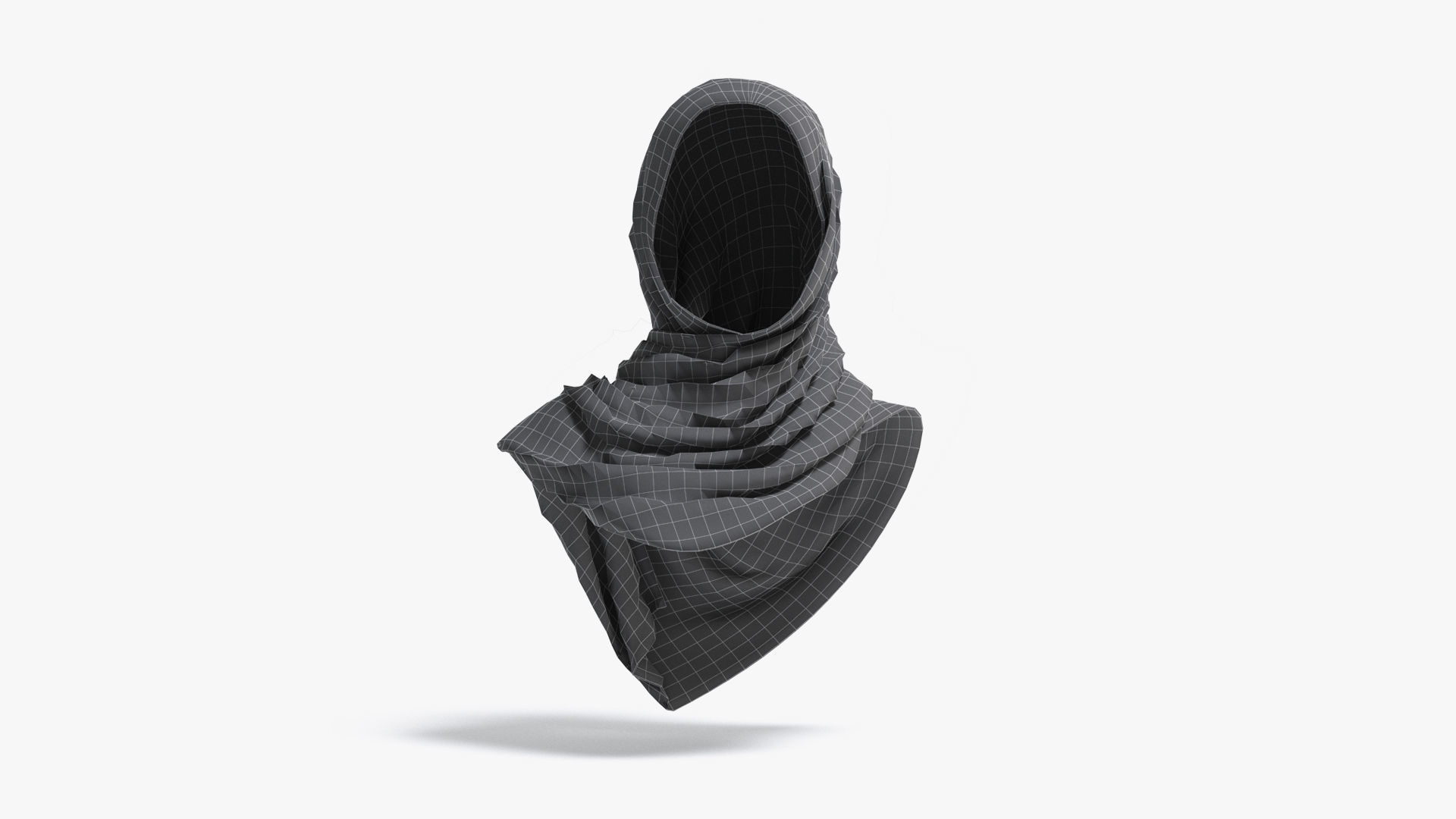 Hijab scarf Low-poly 3D model_6