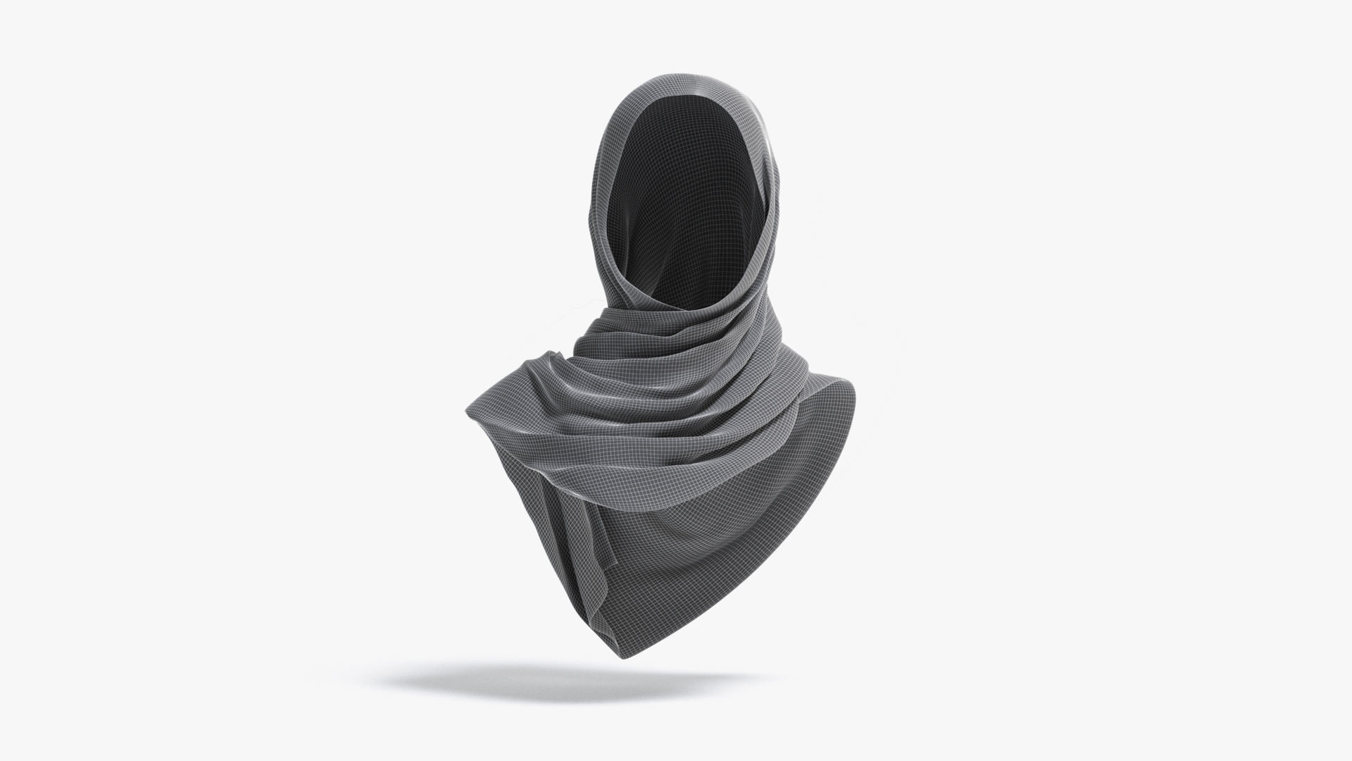 Hijab scarf Low-poly 3D model_8