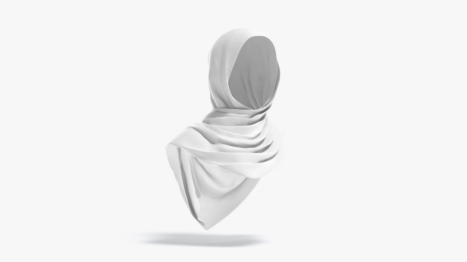 Hijab scarf Low-poly 3D model_3