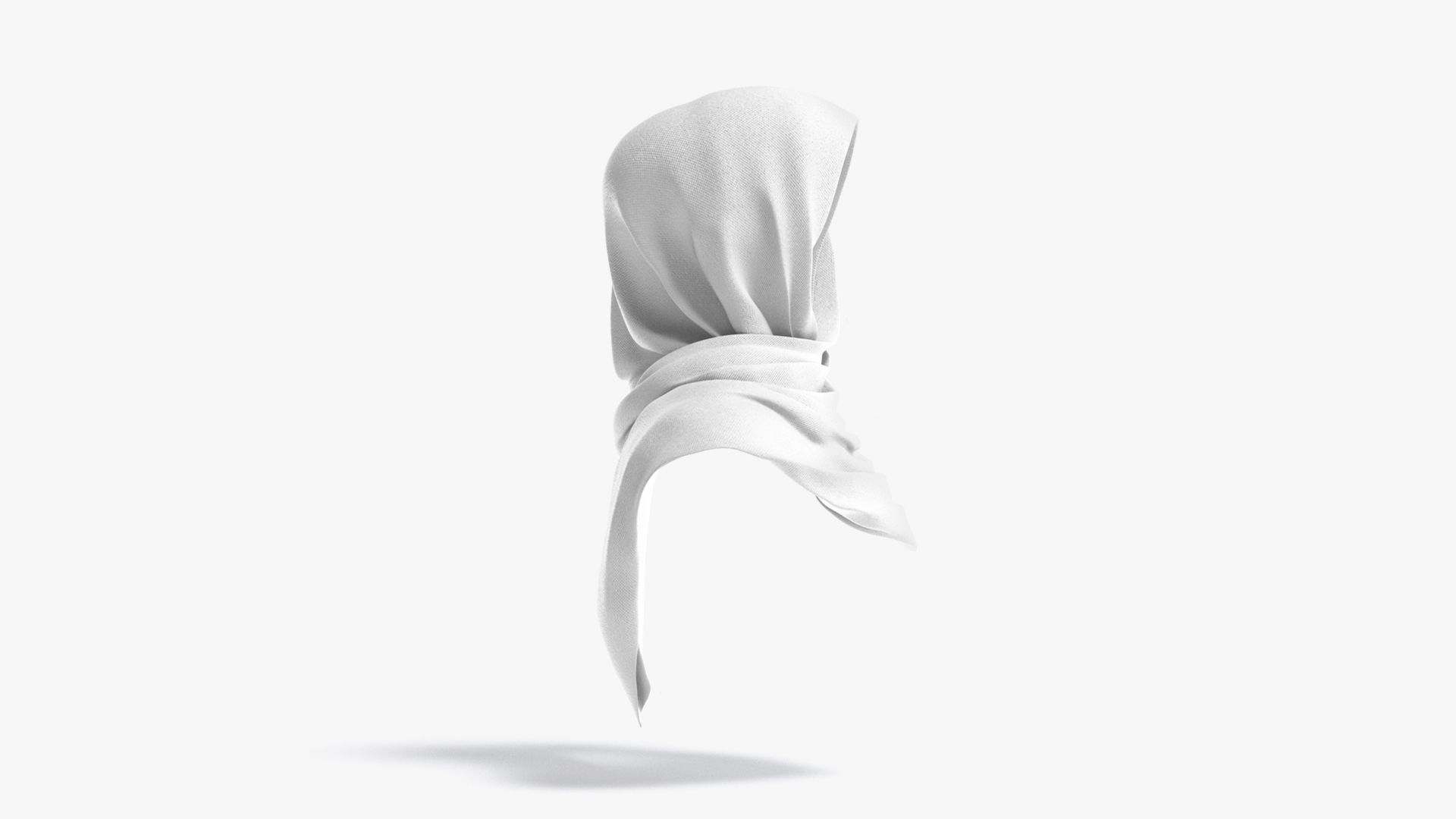 Hijab scarf Low-poly 3D model_1