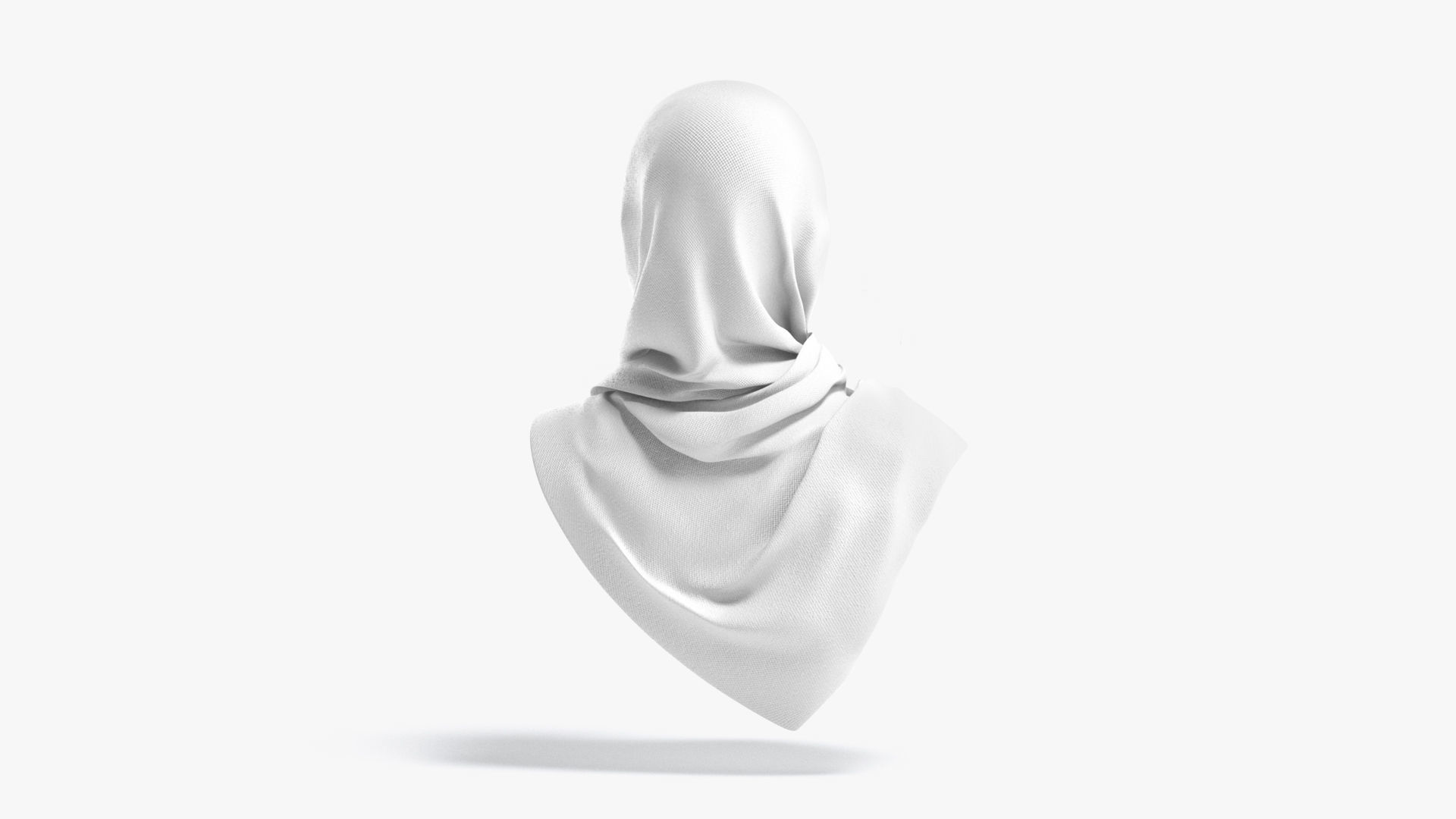 Hijab scarf Low-poly 3D model_2