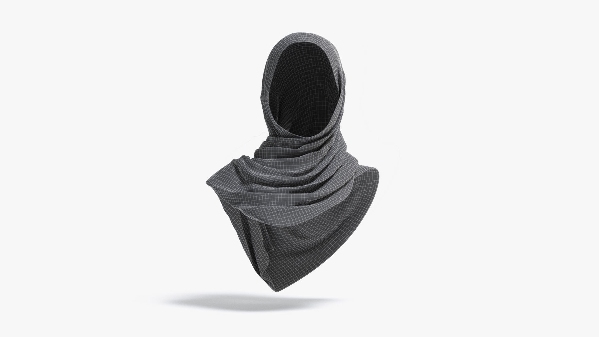 Hijab scarf Low-poly 3D model_7
