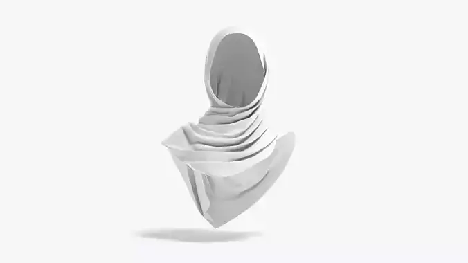 Hijab scarf Low-poly 3D model
