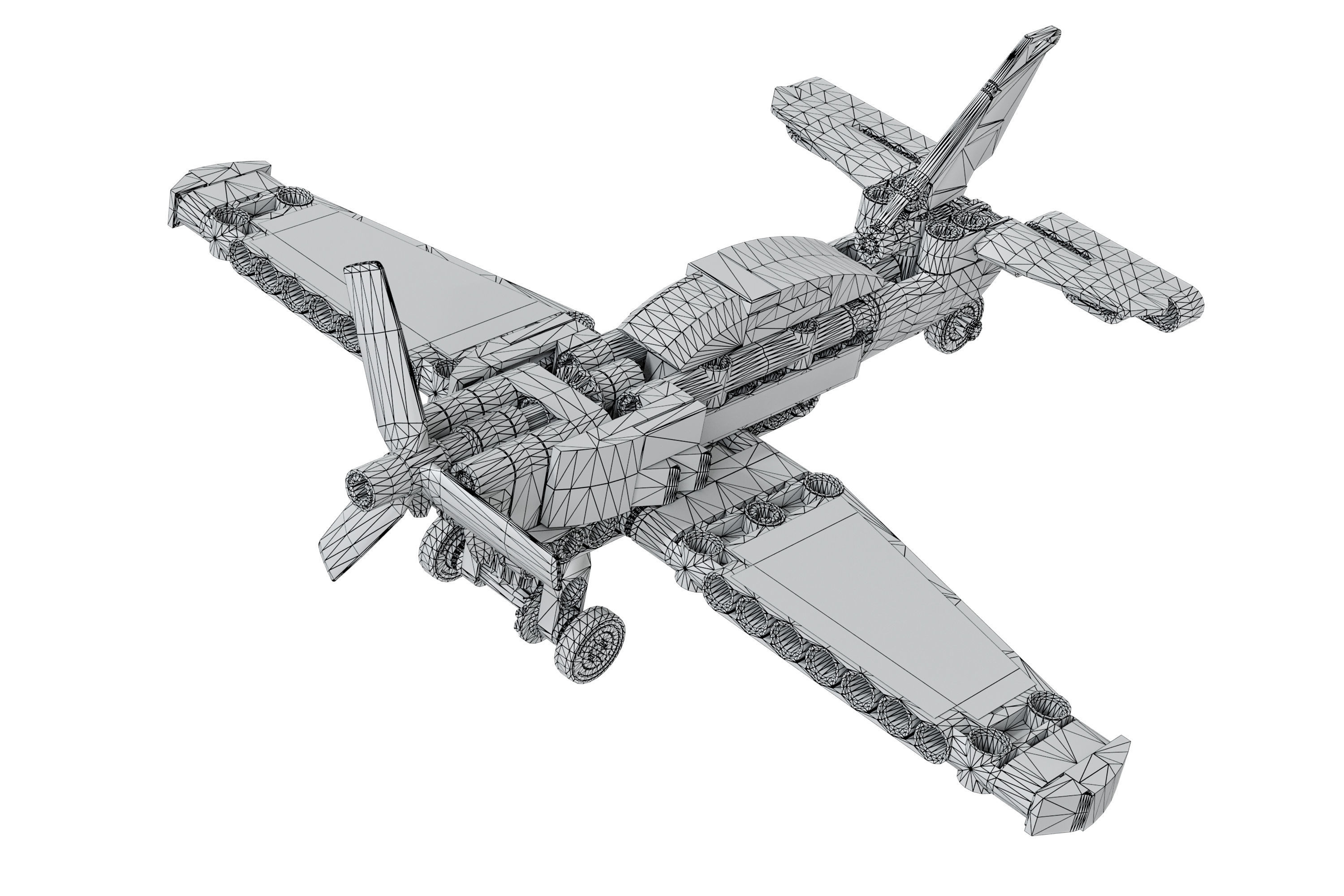 Designer LEGO TECHNIC  Race Plane 42117 154 parts 3D model_4