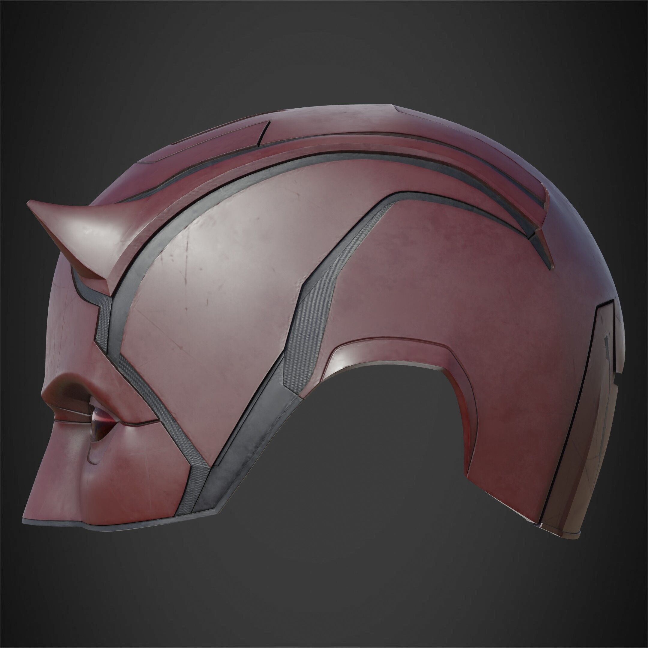 Daredevil Mask for Cosplay 3D print model_4