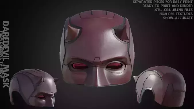 Daredevil Mask for Cosplay 3D print model Daredevil Mask for Cosplay 3D print model