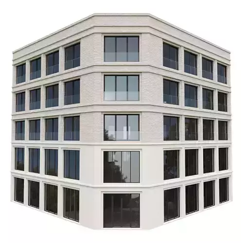 Building 1 modern office Low-poly 3D model