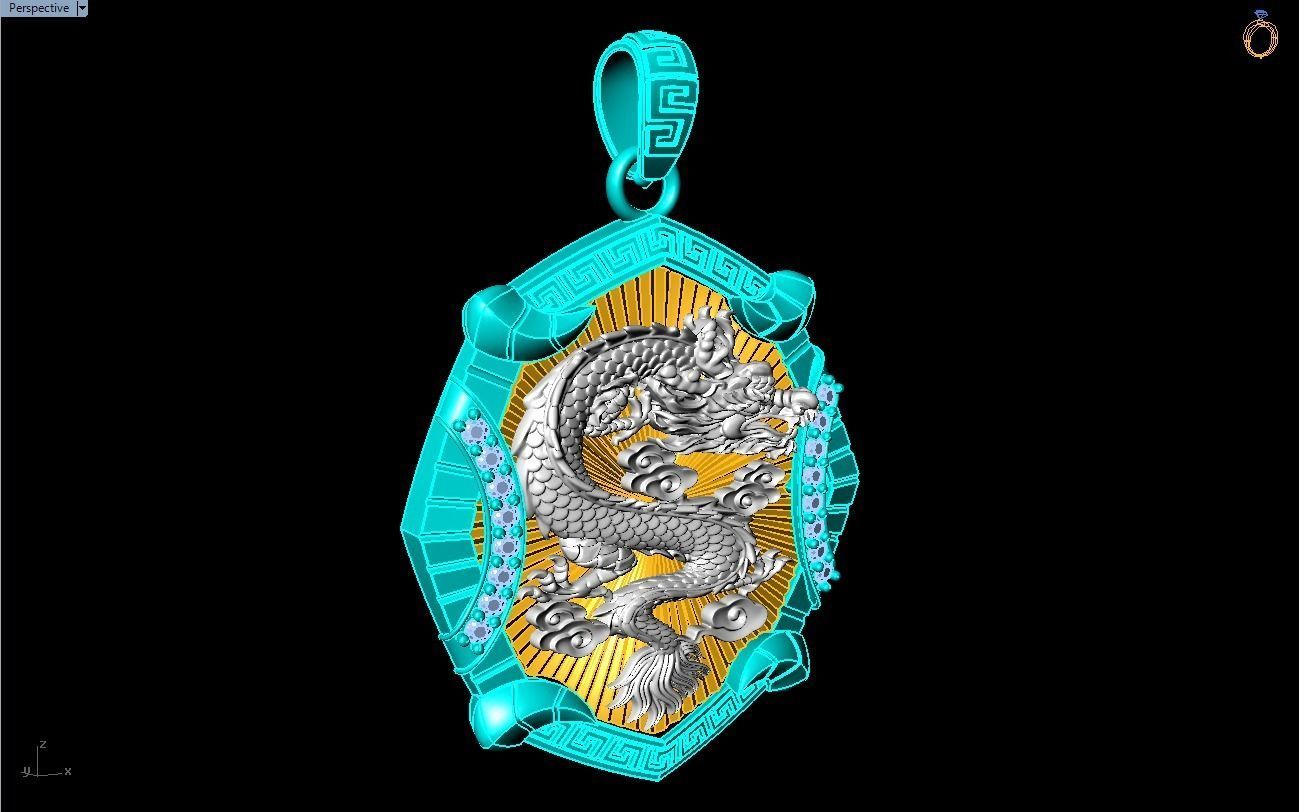 Dragon pendant - Mens pendants - N1045A 3D print model_10