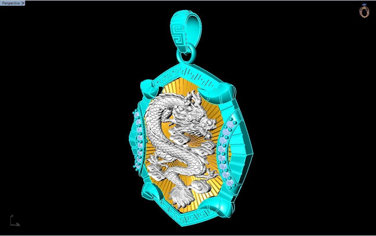 Dragon pendant - Mens pendants - N1045A 3D print model_9