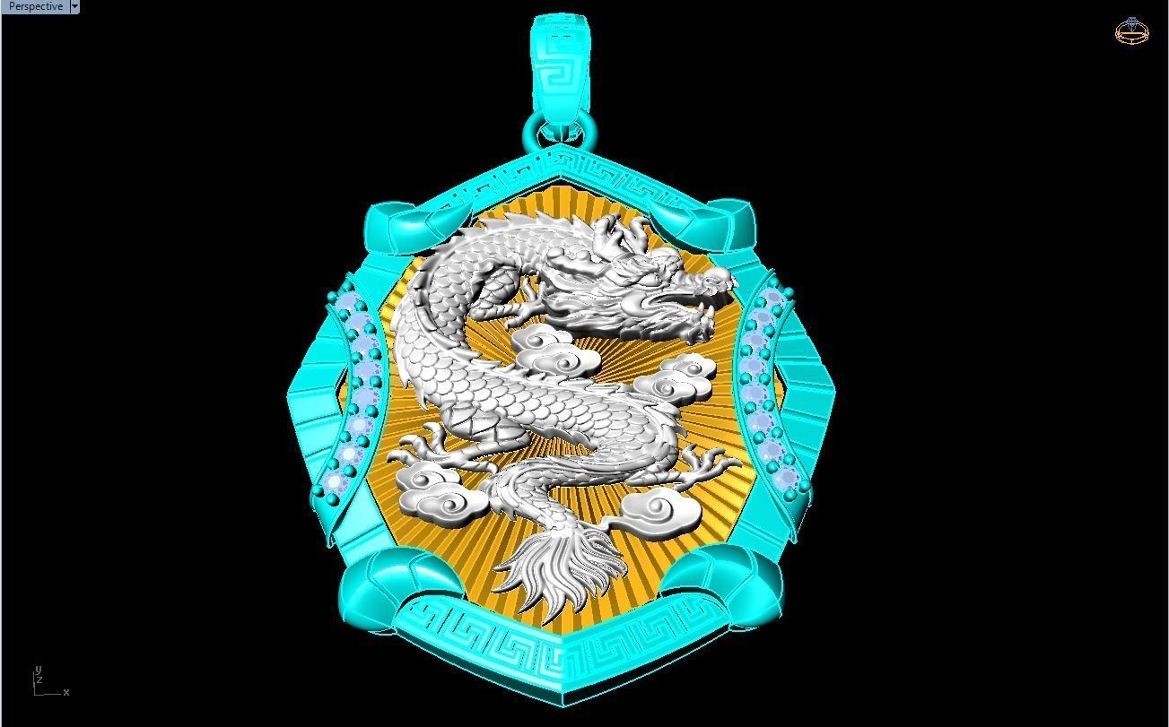 Dragon pendant - Mens pendants - N1045A 3D print model_8