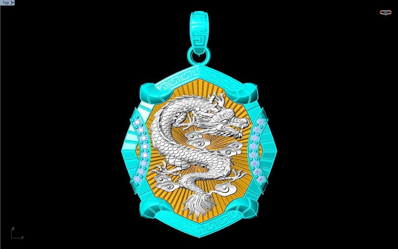 Dragon pendant - Mens pendants - N1045A 3D print model_7