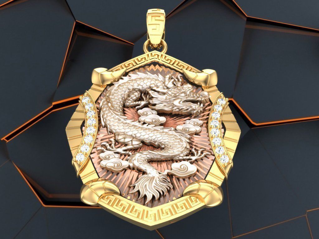 Dragon pendant - Mens pendants - N1045A 3D print model_1