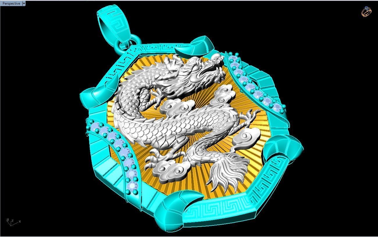Dragon pendant - Mens pendants - N1045A 3D print model_11