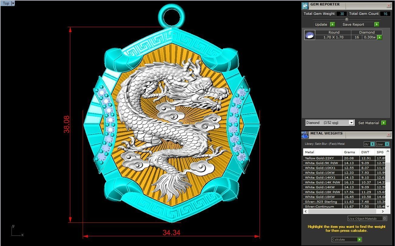 Dragon pendant - Mens pendants - N1045A 3D print model_6