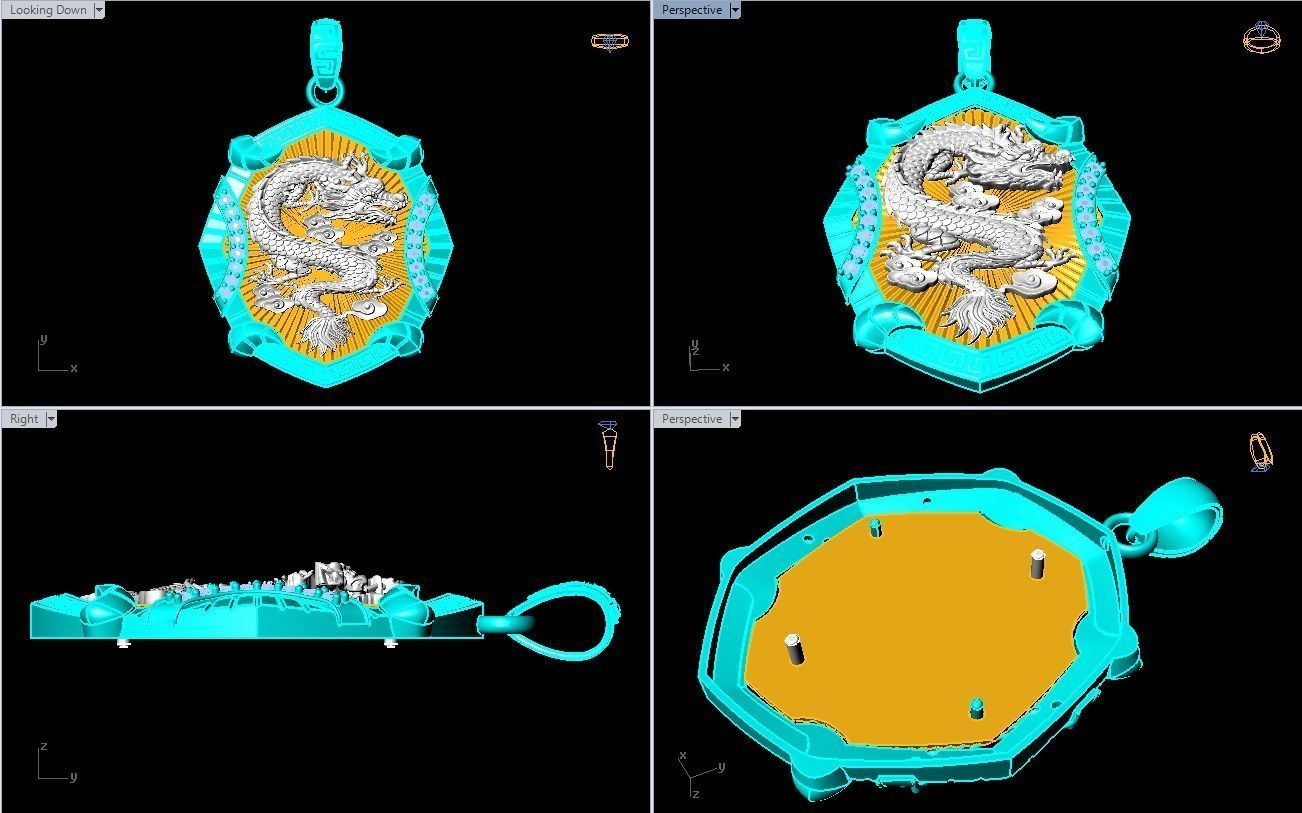 Dragon pendant - Mens pendants - N1045A 3D print model_5