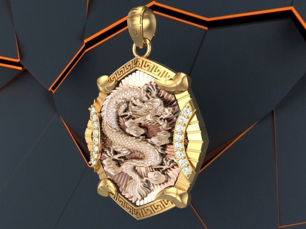 Dragon pendant - Mens pendants - N1045A 3D print model_3