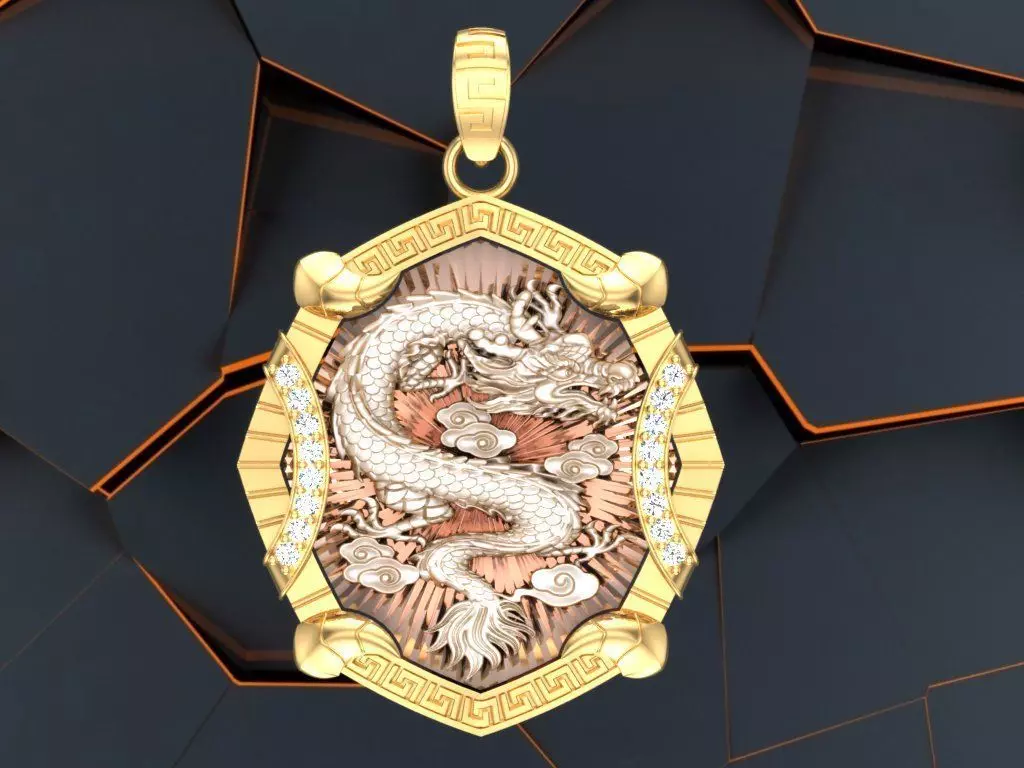Dragon pendant - Mens pendants - N1045A 3D print model_0