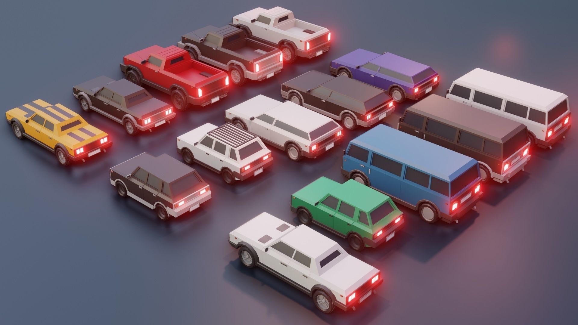 low poly cars vol 07 lowpoly Low-poly 3D model_1