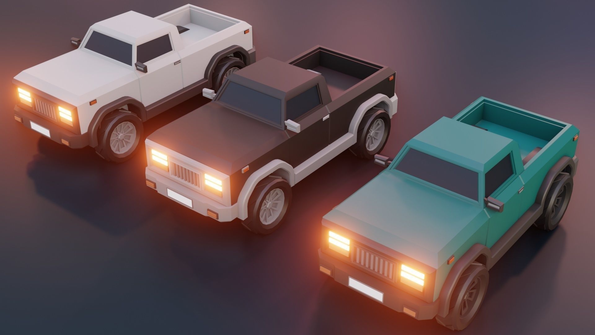 low poly cars vol 08 lowpoly Low-poly 3D model_2