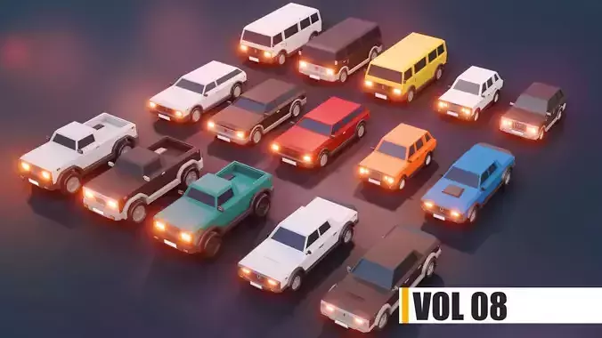 low poly cars vol 08 lowpoly Low-poly 3D model
