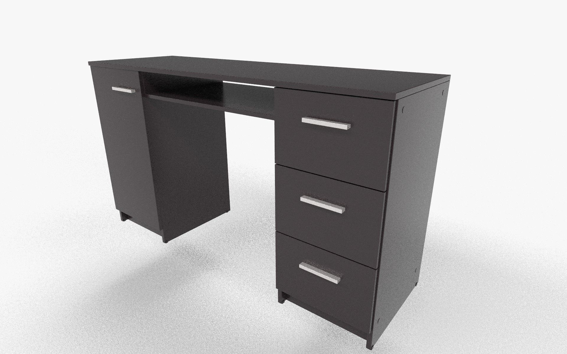 Wood Table Low-poly 3D model_1