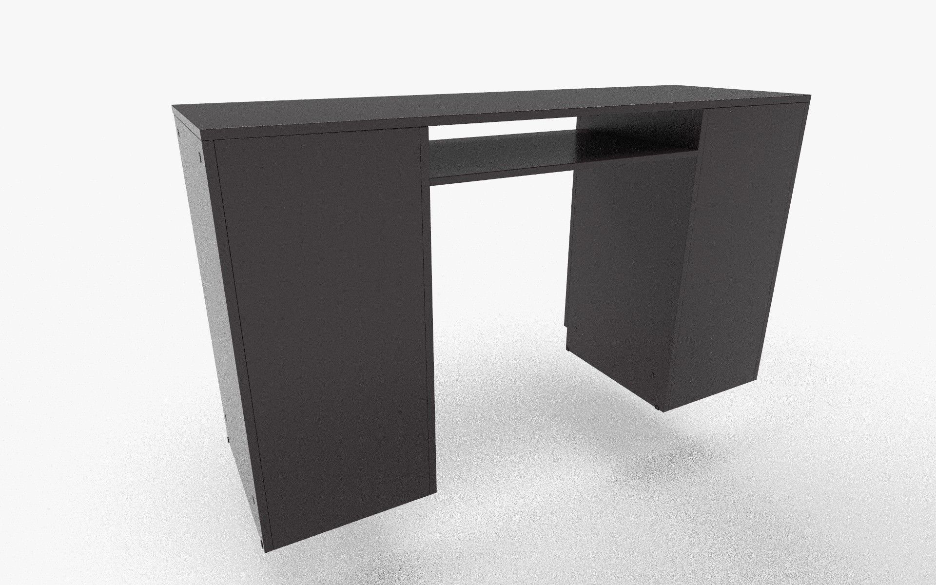 Wood Table Low-poly 3D model_4