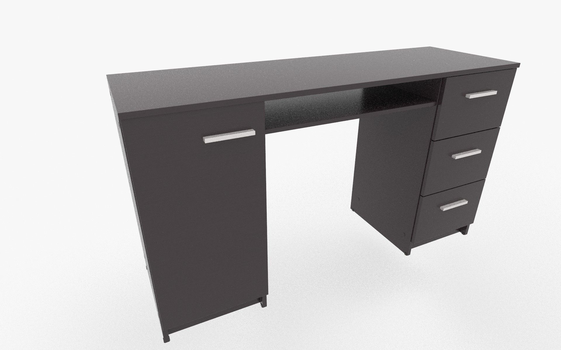 Wood Table Low-poly 3D model_5