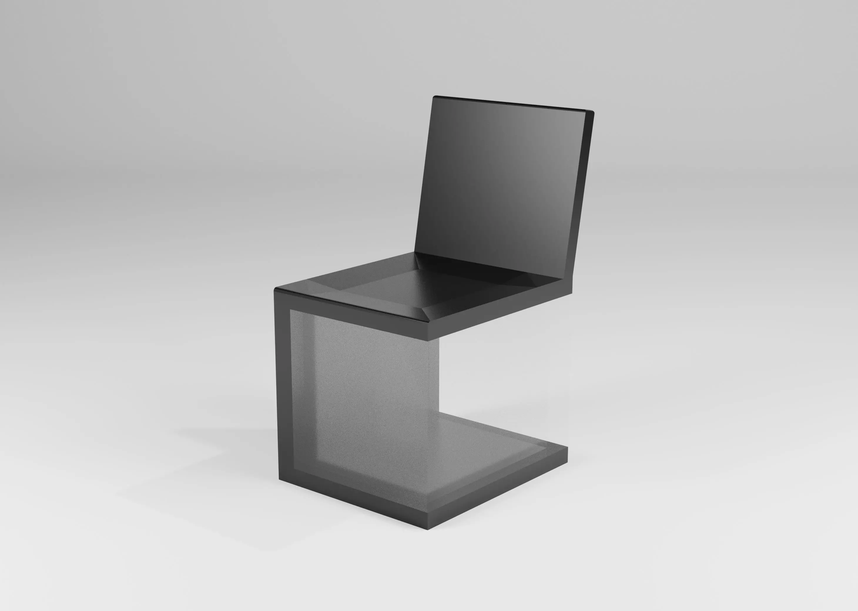 Black chair 3D model_0