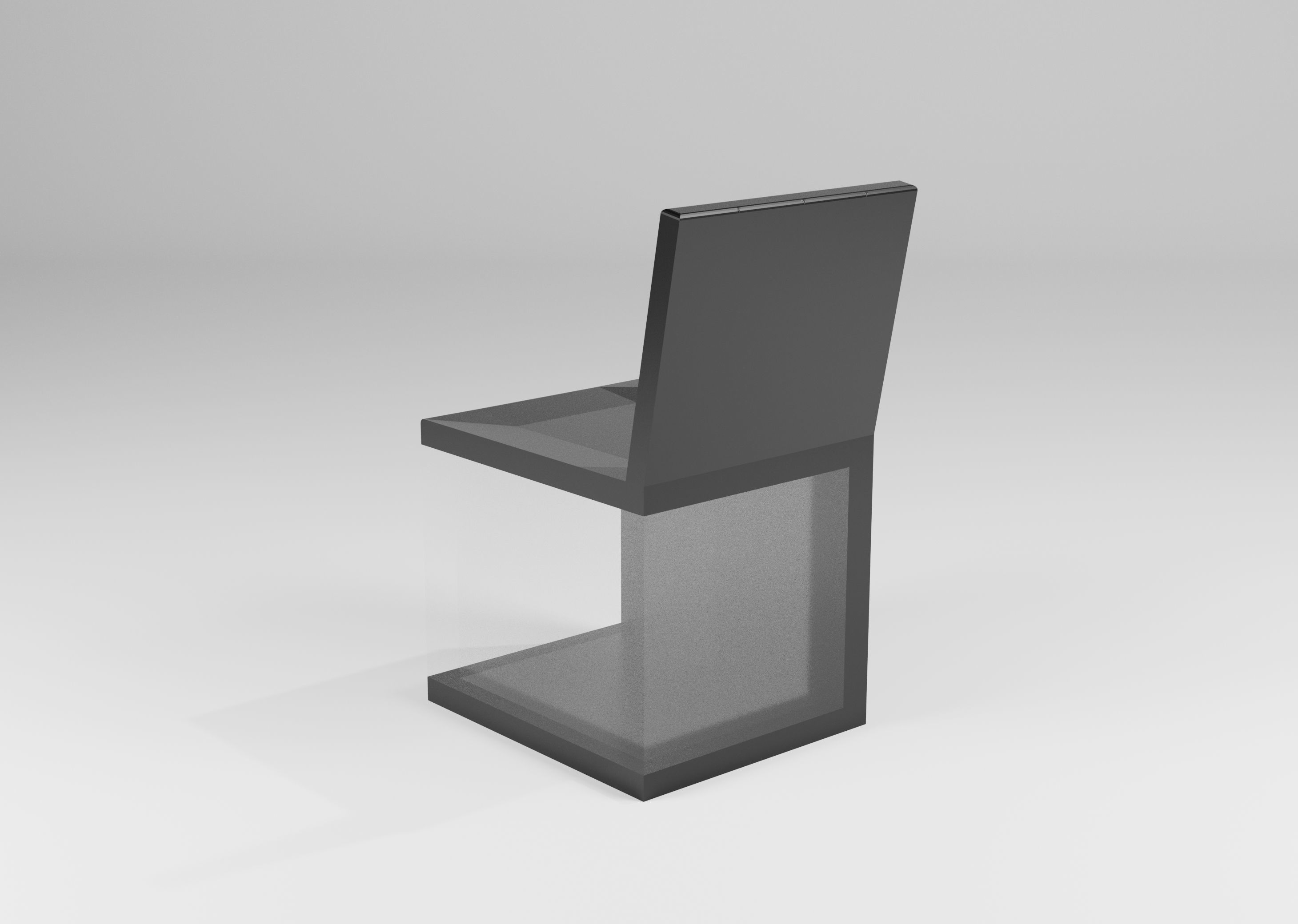 Black chair 3D model_3