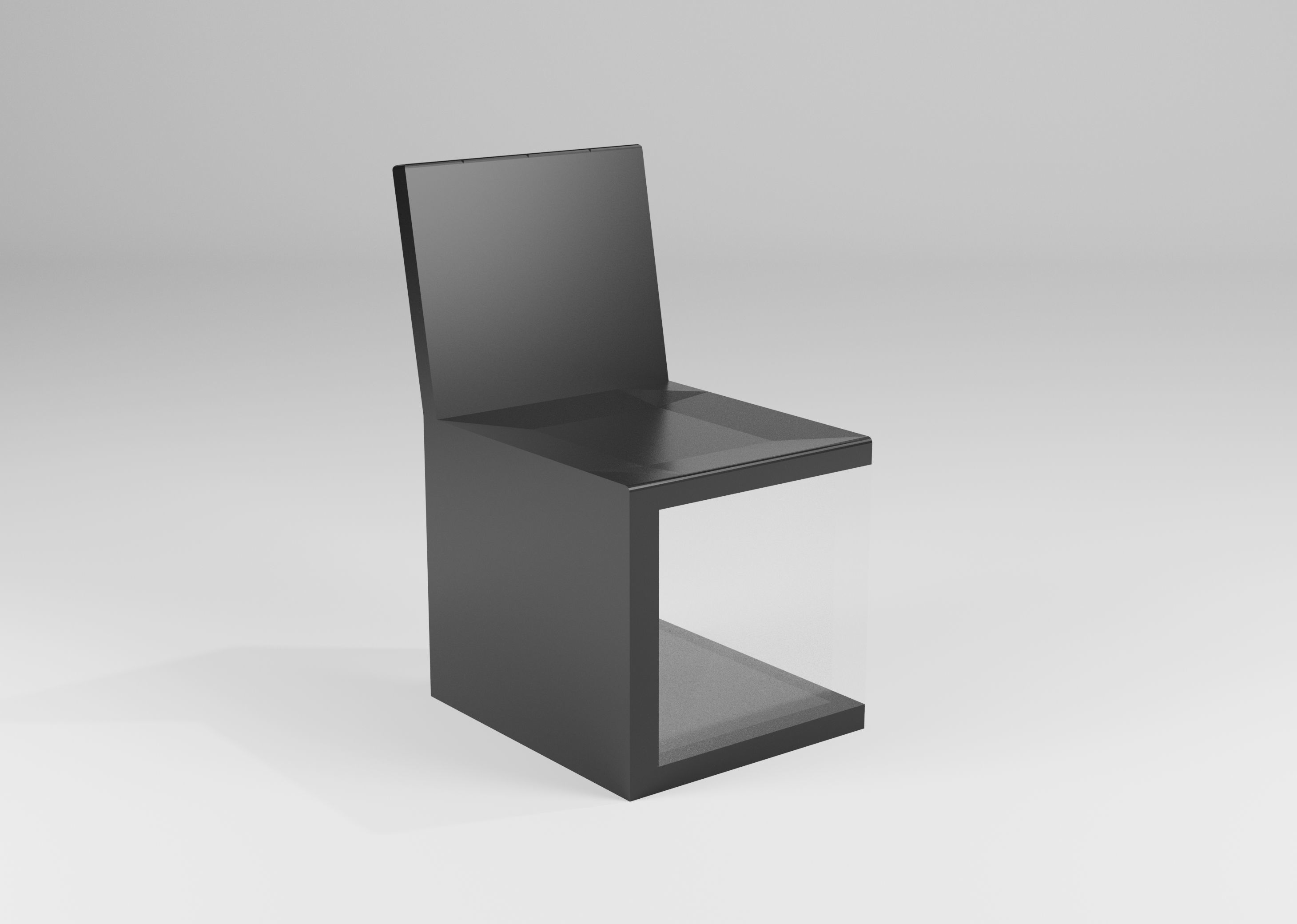 Black chair 3D model_2