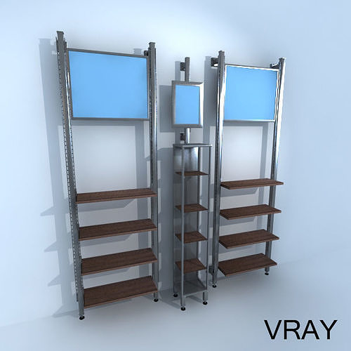 Opto Wall Merchandiser Racks 3D model