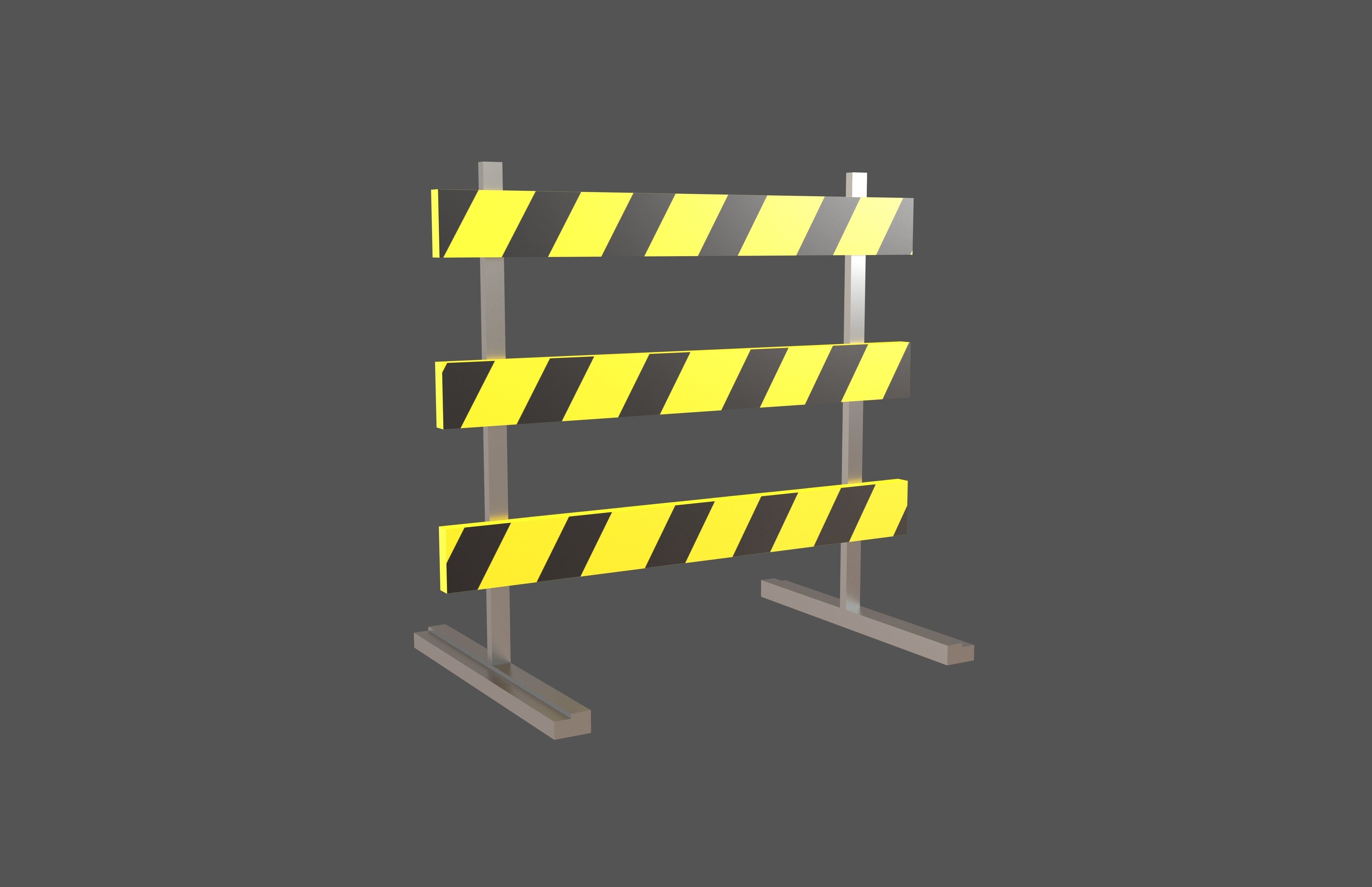Road Barriers v2 002 Low-poly 3D model_2
