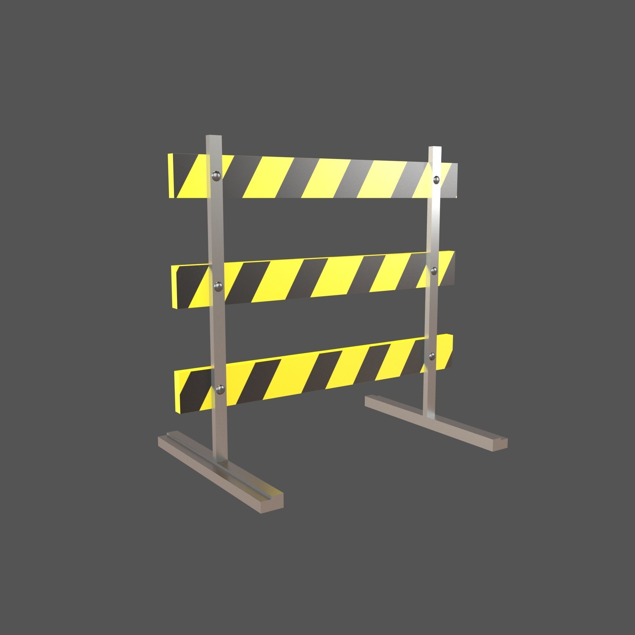 Road Barriers v2 002 Low-poly 3D model_1