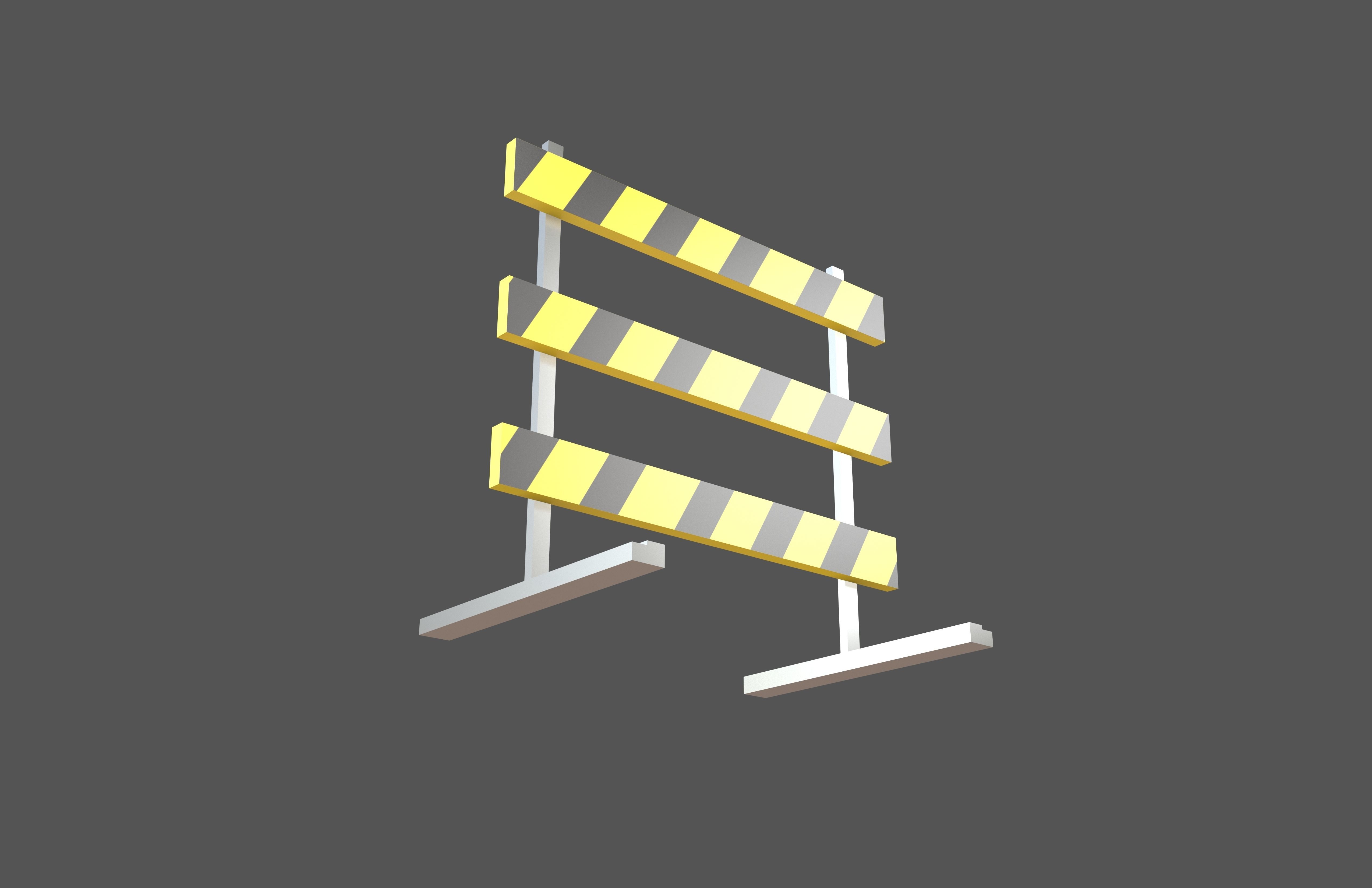 Road Barriers v2 002 Low-poly 3D model_4