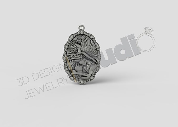 Highly detailed Women couple pendant 3d model 3D print model