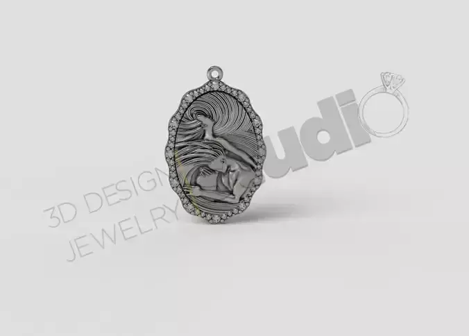 Highly detailed Women couple pendant 3d model